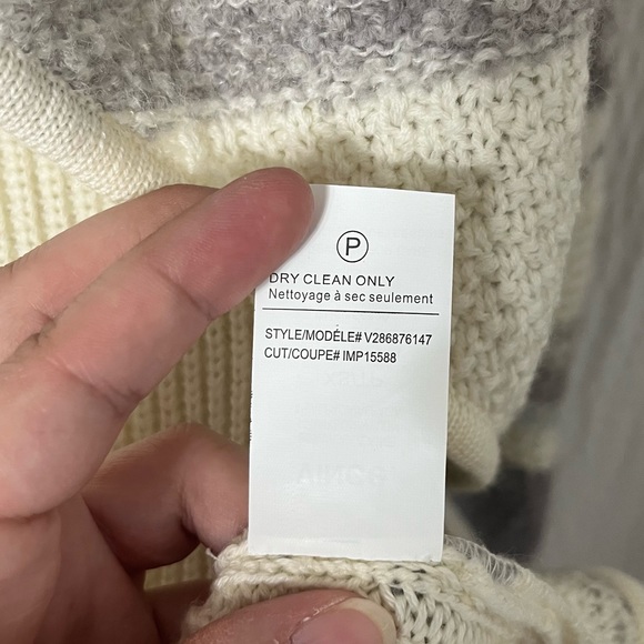 Vince Textured Graphic Wool and Alpaca Cardigan Sweater Iroy/Gray Women’s XS - Picture 9 of 13